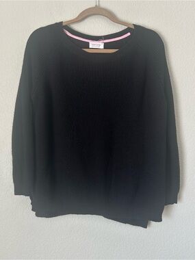 Mer Sea Button Up Knit Sweater in Black